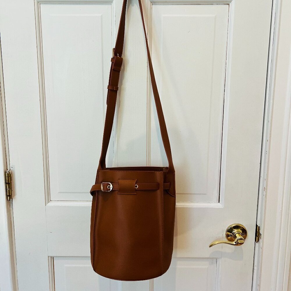 KATIE Q Celine Style Bucket Bag Leather Brown BRAND NEW - Picture 2 of 16